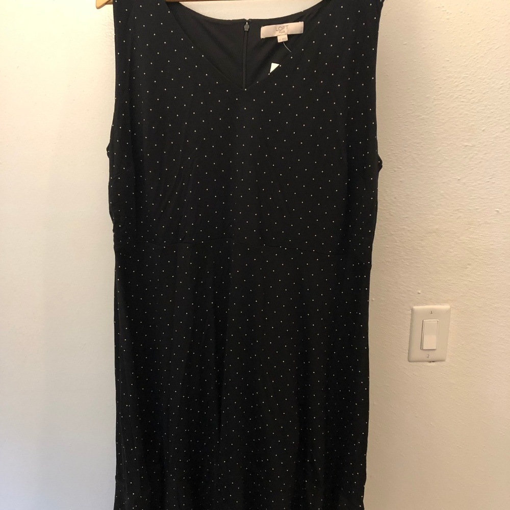 LOFT BLACK & WHITE POLKA DOT DRESS - PLUS SIZE